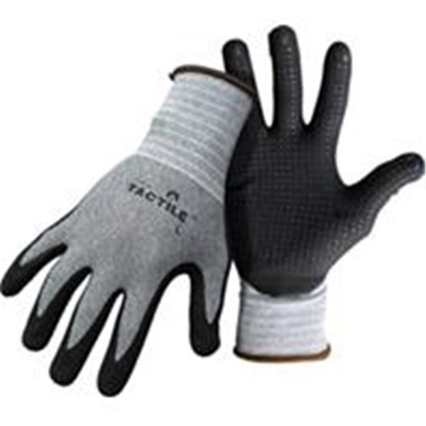 Fresh Foot Tactile Dotted Dipped Nitrile Palm Glove, Black & Gray, Extra Large FR1692920